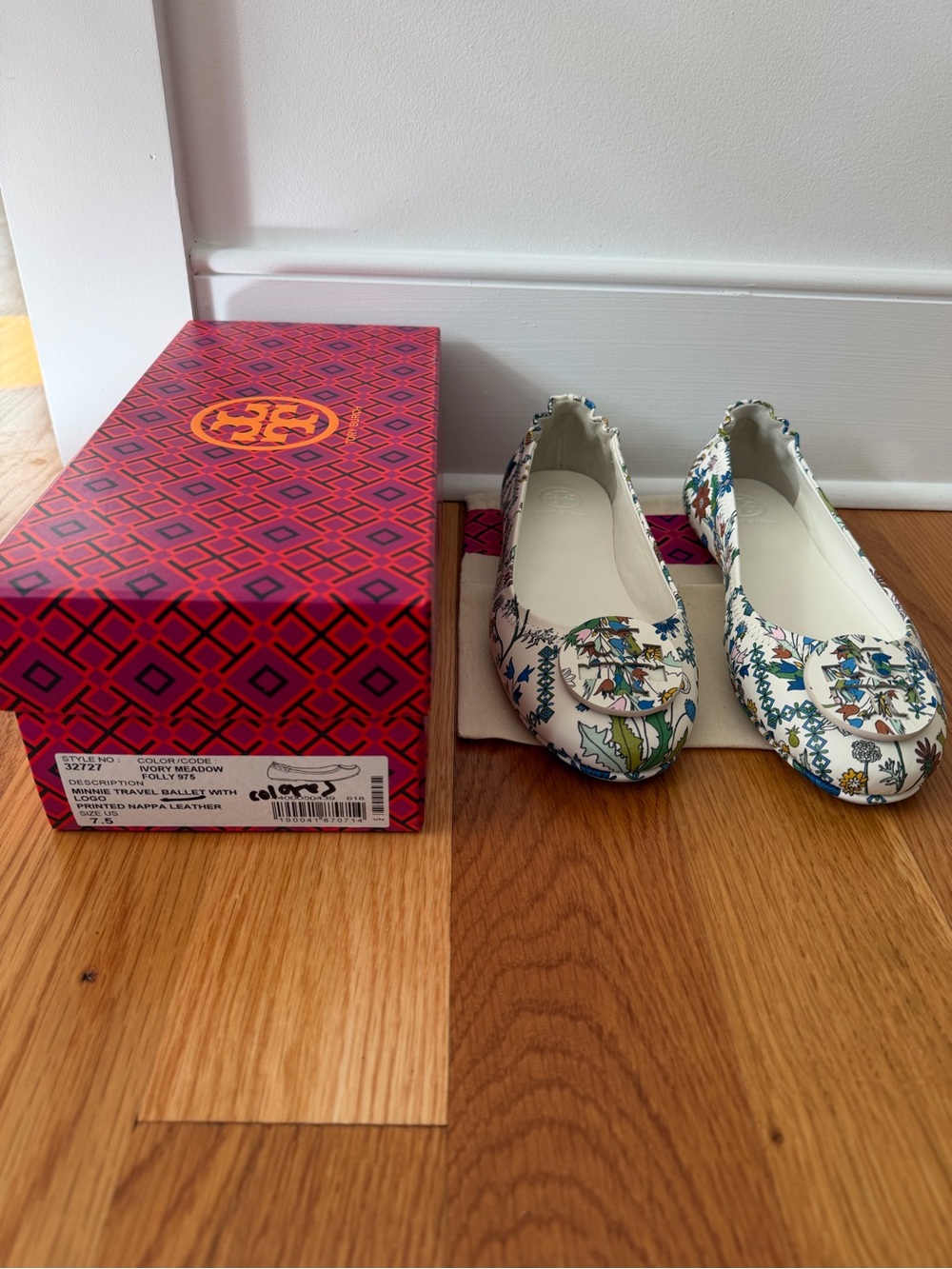 Tory Burch Printed Leather Ballet Flats